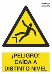 [500001041] SEÑAL ISOA26A4PN 210x297mm PVC PELIGRO CAIDA A DISTINTO NIVEL